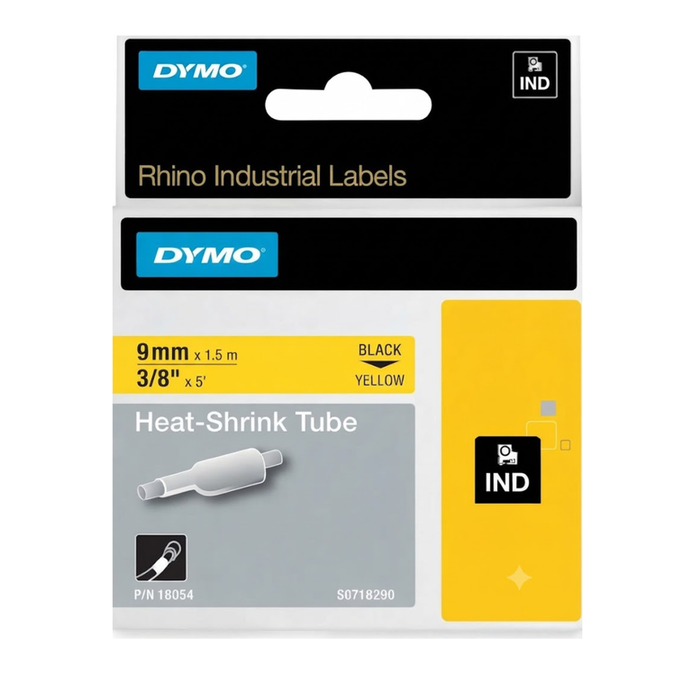 Dymo Rhino Heat-Shrink Tube 9MMX1.5M 3/8IN.X5FT Yellow P/N18054